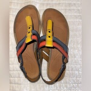 Clarks Billie Multicolor Leather Sandals Size 9.5M